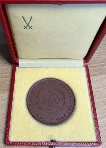 DDR Medaille 25 Jahre Sparkasse - Das Kreditinstitut für die Bevölkerung im Etui