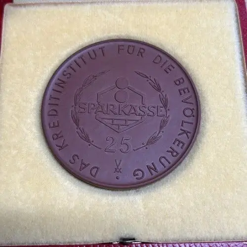 DDR Medaille 25 Jahre Sparkasse - Das Kreditinstitut für die Bevölkerung im Etui
