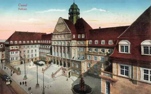 AK Cassel Kassel Rathaus Strassenbahn Hessen ungelaufen Postkarte