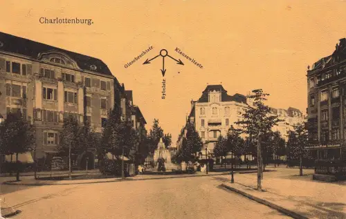 AK Charlottenburg Giesebrechstr. Sybelstr. Klausewitzstr Berlin 1915 Postkarte