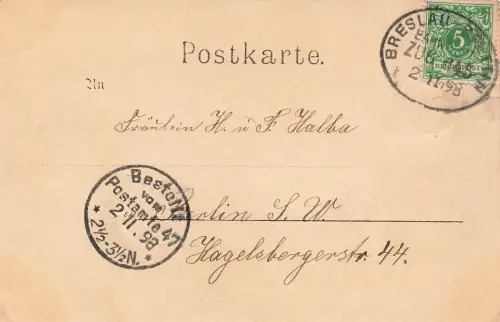 AK Bärwalde Mieszkowice Partie an der Mützel Neumark 1898 gelaufen Postkarte