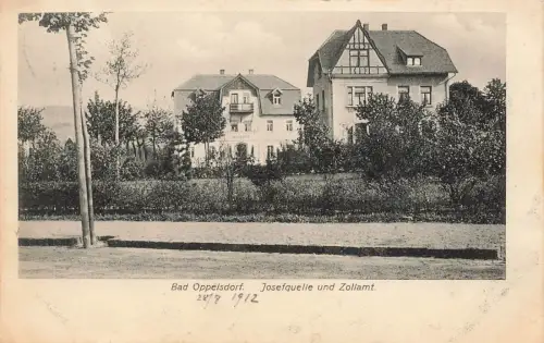 AK Bad Oppelsdorf Josefquelle Zollamt Schlesien gelaufen 1912 Postkarte