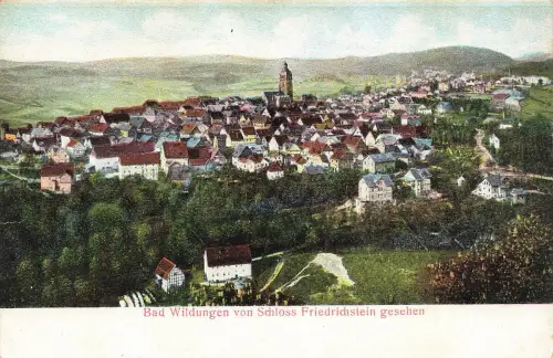 AK Bad Wildungen Stadtansicht Kirche Hessen ungelaufen Postkarte