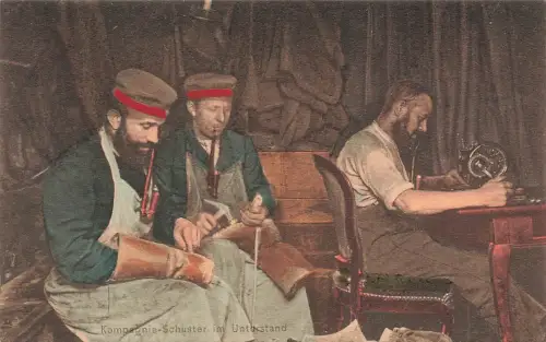 AK 1.WK Kompanie Schuster Unterstand Soldaten ungelaufen Patriotika Postkarte