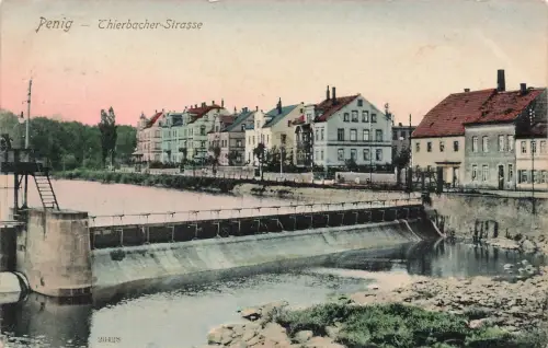 AK Penig Thierbacher Straße Sachsen 1909 gelaufen Postkarte