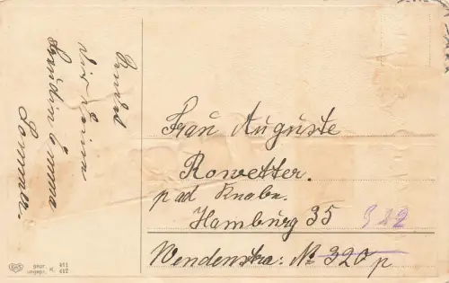 AK 1.WK Neujahrsgrüsse kleiner Matrose Reichsfahne 1916 Patriotika Geprägt