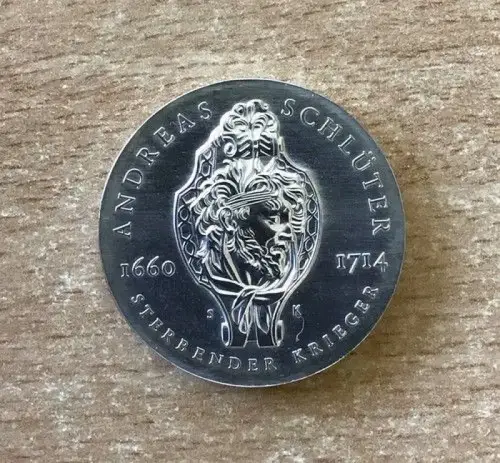 DDR Münze 20 Mark 1990 Andreas Schlüter Silber
