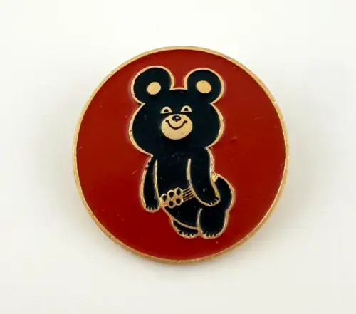 Mischka Maskottchen Olympia Moskau Abzeichen 1980