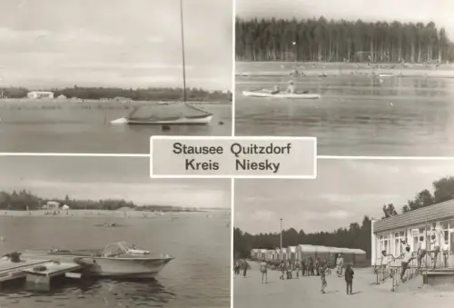 AK Quitzdorf Stausee Badestrand Kolm Nord Ferienobjekt Sachsen Postkarte