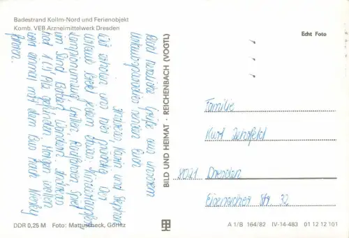 AK Quitzdorf Stausee Badestrand Kolm Nord Ferienobjekt Sachsen Postkarte