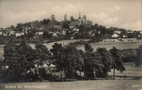 AK Stolpen Gesamtansicht Kirche Sachsen 1932 gelaufen Postkarte