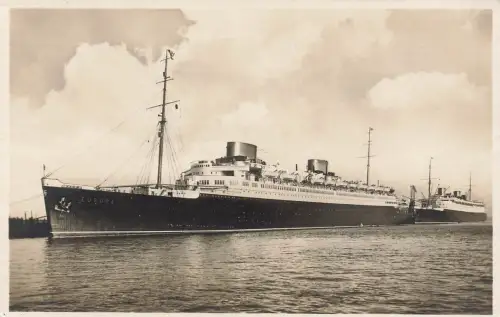 AK Turbinen Schnelldampfer Europa Bremen Norddeutscher Lloyd Postkarte