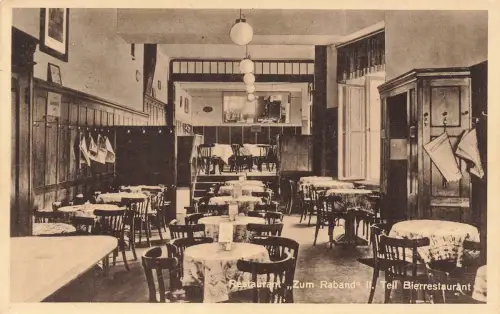 AK Berlin Restaurant Zum Raband Berlin 1936 gelaufen Postkarte