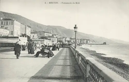 AK Menton Promenade du Midi Frankreich ungelaufen Postkarte