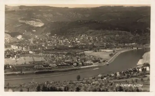 AK Bodenbach Stadtansicht Elbe Böhmen 1930 gelaufen Postkarte