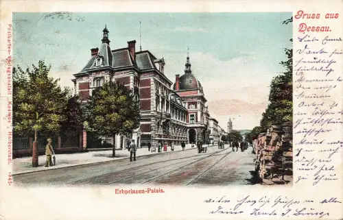 AK Dessau Erbprinzen-Palais Sachsen-Anhalt 1906 gelaufen Postkarte