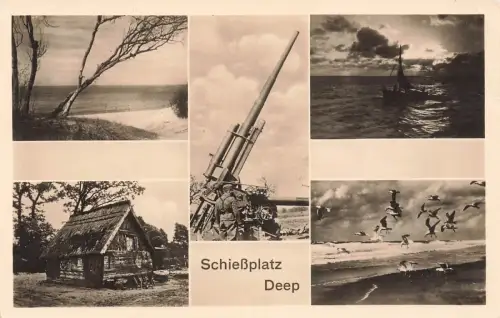 AK Deep Schießplatz Pommern Stettin 1939 gelaufen Postkarte