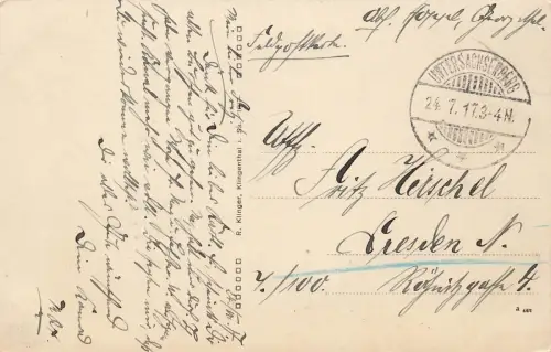 AK Stadtansicht Untersachsenberg Sachsen 1917 gelaufen Postkarte