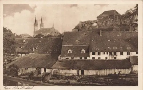 AK Eger Cheb Alter Stadtteil Böhmen ungelaufen Postkarte