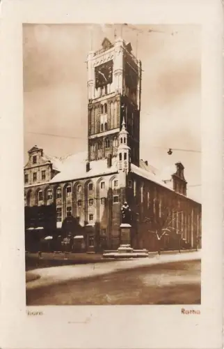 AK Thorn Toruń Rathaus Winter Westpreussen 1940 gelaufen Feldpostkarte