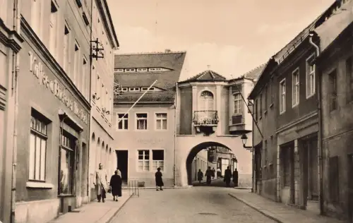 AK Kamenz Klostertor Bäckerei Sachsen 1960 gelaufen Postkarte