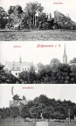 AK Falkenstein Lochstein Schloss Schulfelsen Sachsen Vogtland 1943 Postkarte