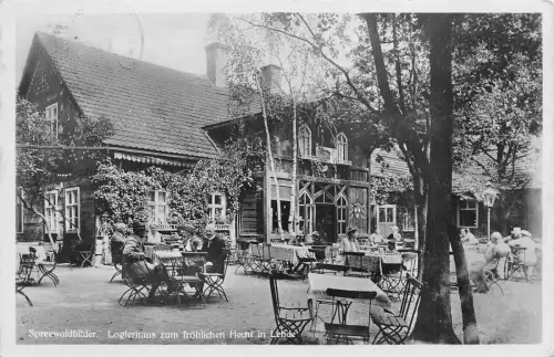 Spreewaldbilder Logierhaus zum fröhlichen Hecht in Lehde AK 1929