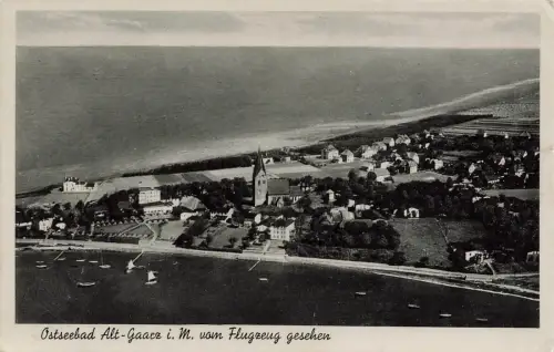 AK Alt-Gaarz Fliegeraufnahme Kirche Mecklenburg-Vorpommern 1938 gelaufen