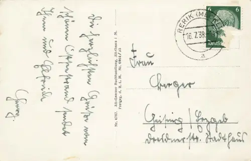 AK Alt-Gaarz Fliegeraufnahme Kirche Mecklenburg-Vorpommern 1938 gelaufen