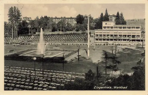 AK Bad Ziegenhals Głuchołazy Waldbad Schlesien 1942 gelaufen Postkarte