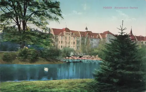 AK Posen Botanischer Garten Posen gelaufen Postkarte