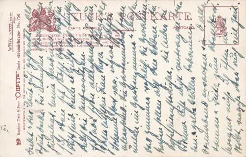 AK Bremerhaven Partie am Strand Schiffe Bremen ungelaufen Postkarte