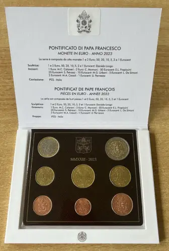 Vatikan 3,88 Euro 2023 KMS 1 Cent - 2 Euro im Folder Kursmünzen