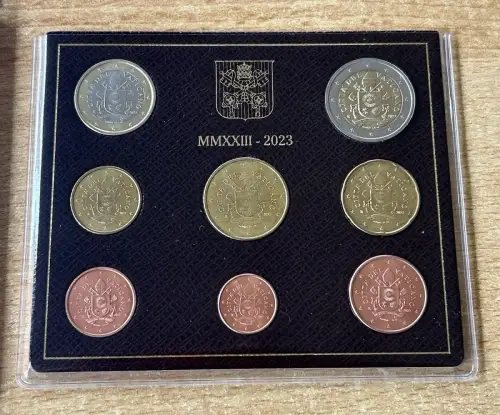 Vatikan 3,88 Euro 2023 KMS 1 Cent - 2 Euro im Folder Kursmünzen