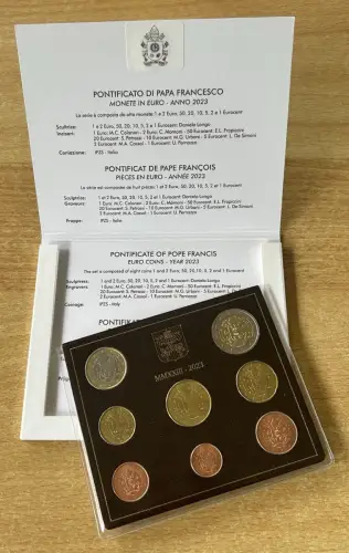 Vatikan 3,88 Euro 2023 KMS 1 Cent - 2 Euro im Folder Kursmünzen