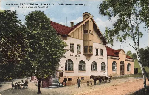 AK Freiberg Adorf Robert Sörgels Gasthof Sachsen Vogtland 1932 Postkarte