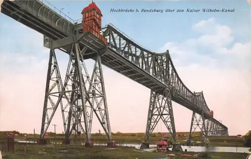 AK Rendsburg Hochbrücke Kaiser Wilhelm Kanal Schleswig-Holstein Postkarte