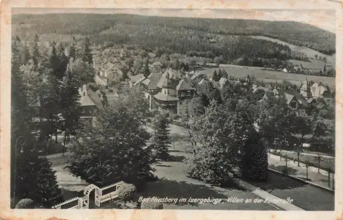 AK Bad Flinsberg Villen Kurstraße Isergebirge Schlesien 1942 gelaufen Postkarte