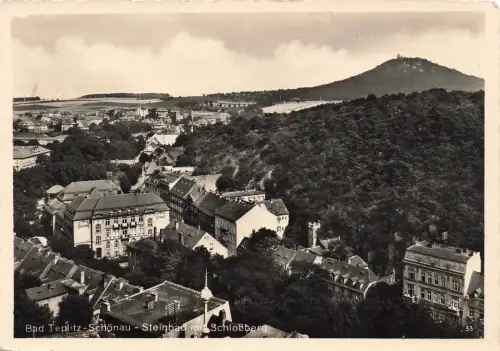 AK Bad Teplitz Schönau Steinbad Schloßberg Böhmen 1940 gelaufen Feldpostkarte