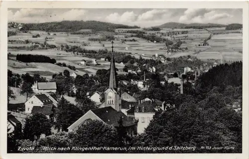 AK Zwota Blick nach Klingenthal Spitzberg Sachsen 1943 gelaufen Postkarte