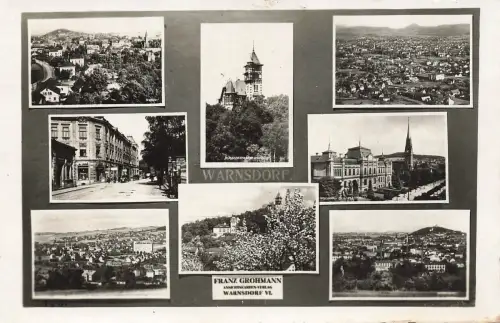 AK Warnsdorf Burgsbergwirte Gerichtsstraße Collage Sudeten ungelaufen Postkarte