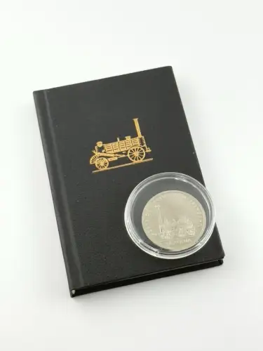 DDR Münze 5 Mark 1988 Saxonia + Buch Eröffnung der Leipzig - Dresdner Eisenbahn