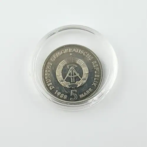 DDR Münze 5 Mark 1988 Saxonia + Buch Eröffnung der Leipzig - Dresdner Eisenbahn