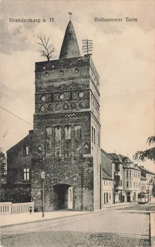 AK Brandenburg an der Havel Rathenower Turm Brandenburg 1918 gelaufen Postkarte