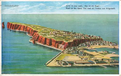 AK Helgoland Gesamtansicht Schleswig-Holstein 1935 gelaufen Postkarte
