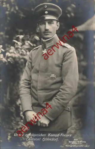 AK Kampfflieger Leutnant Höhndorf Portrait Sanke Nr. 381 Postkarte