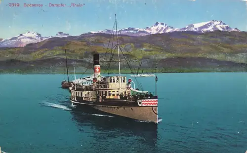 AK Rorschach Bodensee Dampfer Rhein Schweiz 1928 gelaufen Postkarte