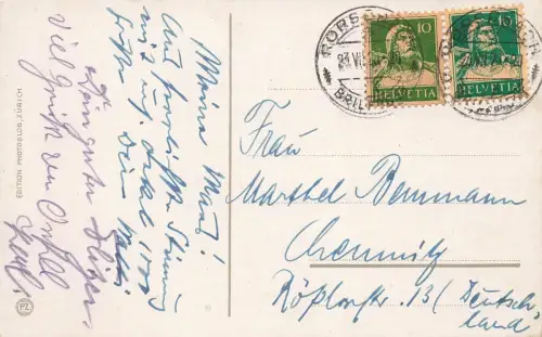 AK Rorschach Bodensee Dampfer Rhein Schweiz 1928 gelaufen Postkarte