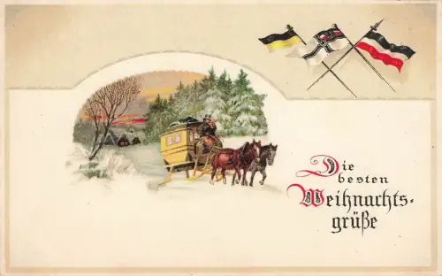 AK Die besten Weihnachtsgrüße Reichsfahne ungelaufen Patriotika Postkarte