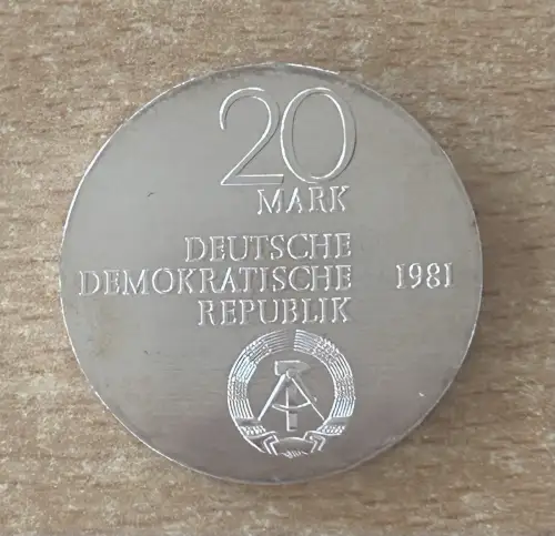 DDR 20 Mark Freiherr vom und zum Stein 1981 Silber